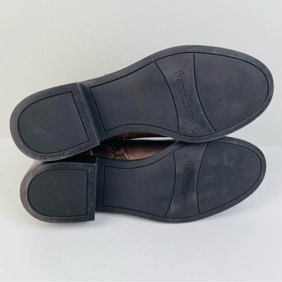 Franco Sarto Benny Brown Leather Ankle Boots Heeled Side Zip Women’s Size 6M - Picture 7 of 12